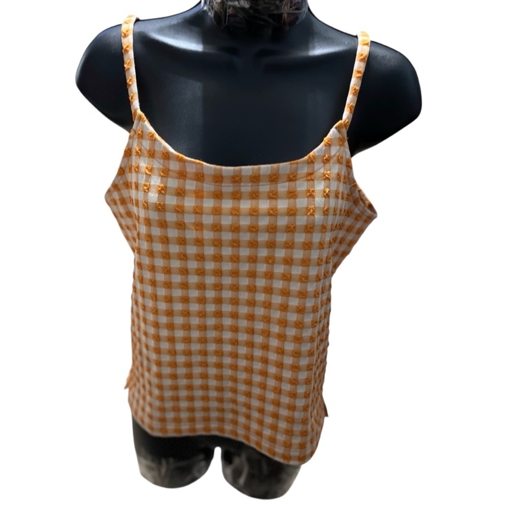Madewell Orange gingham tank